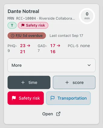 Screenshot: A card with the red safety flag