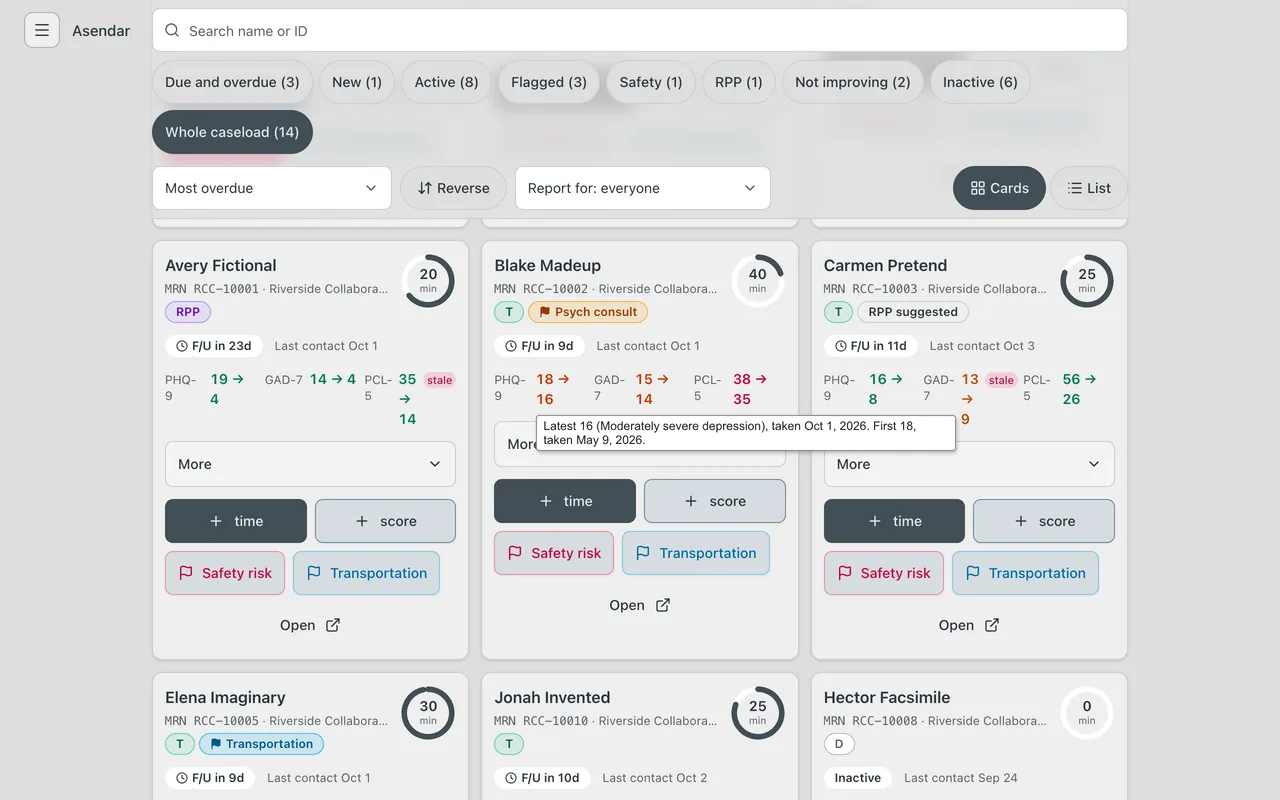 Screenshot: Hovering a score shows its date