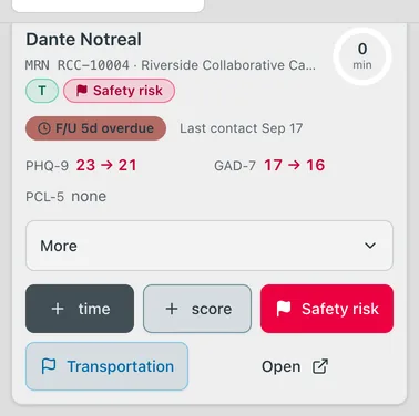 Screenshot: The caseload on a phone