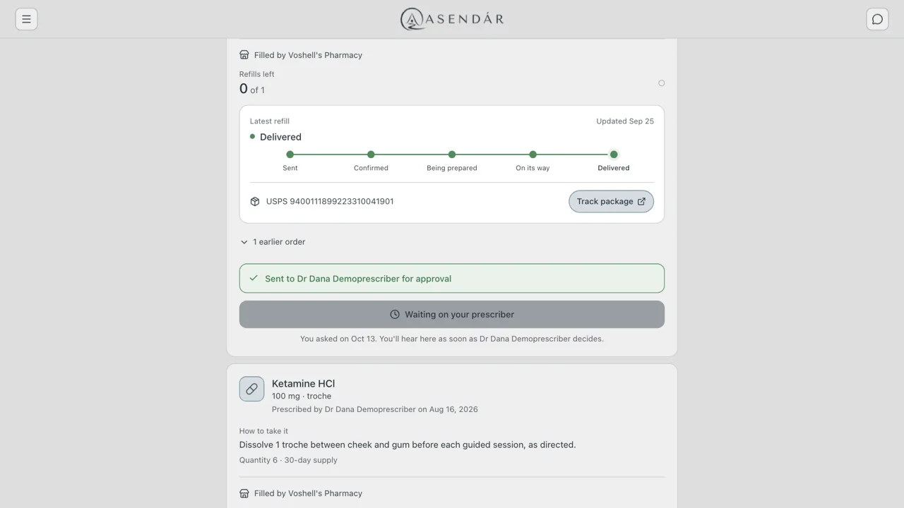Screenshot: Waiting on your prescriber